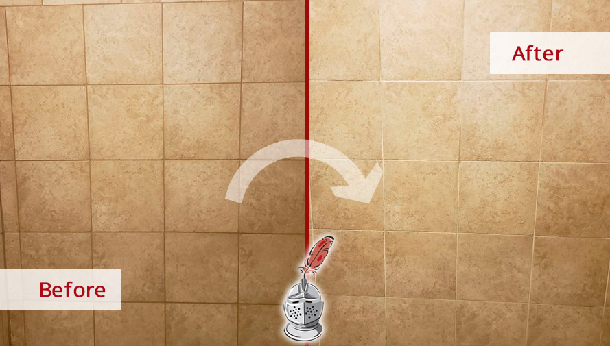 Picture of a Surface Before and After a Professional Grout Cleaning in Bartlett