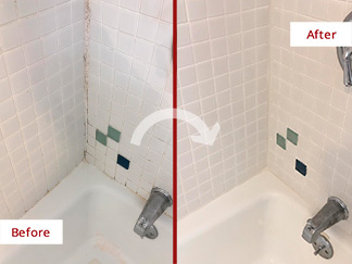 Shower Before and After Tile and Grout Cleaners in Arlington, TN