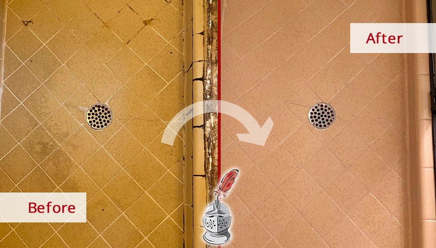 Shower Before and After Our Caulking Services in Memphis, TN