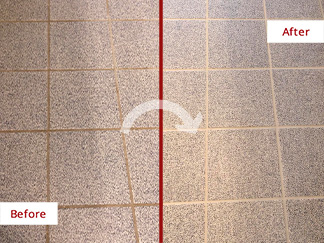 Floor Before and After Our Tile and Grout Cleaners in Atoka, TN