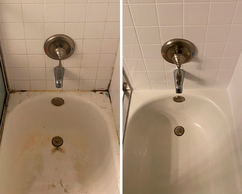 Tubshower Before and After Our Caulking Services in Piperton, TN